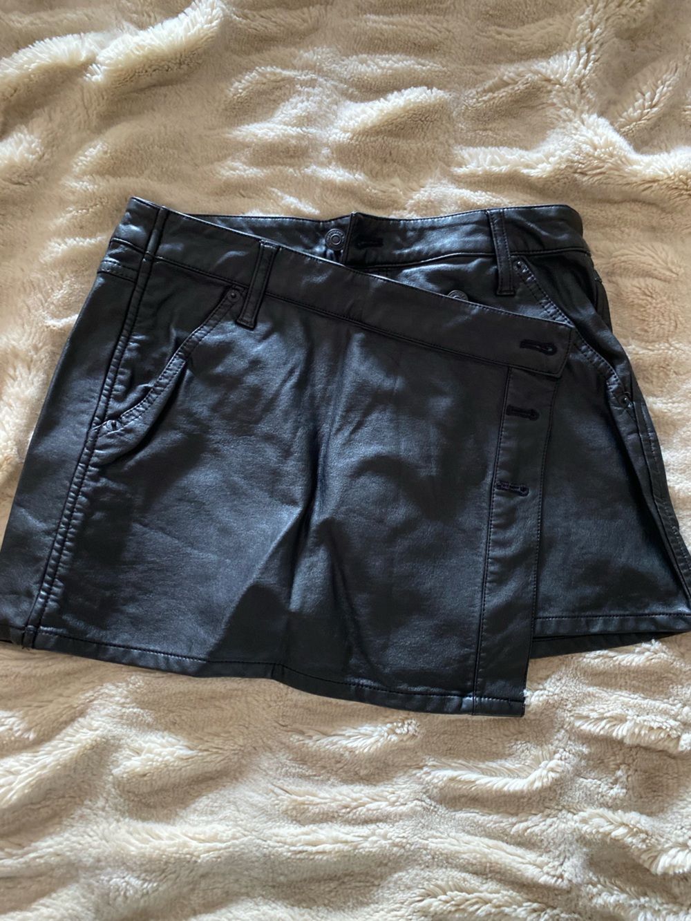 Free People Leather Mini Skort